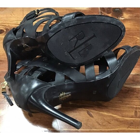 Woman’s Ralph Lauren Blacks Heals Size 7.5 - Picture 5 of 5